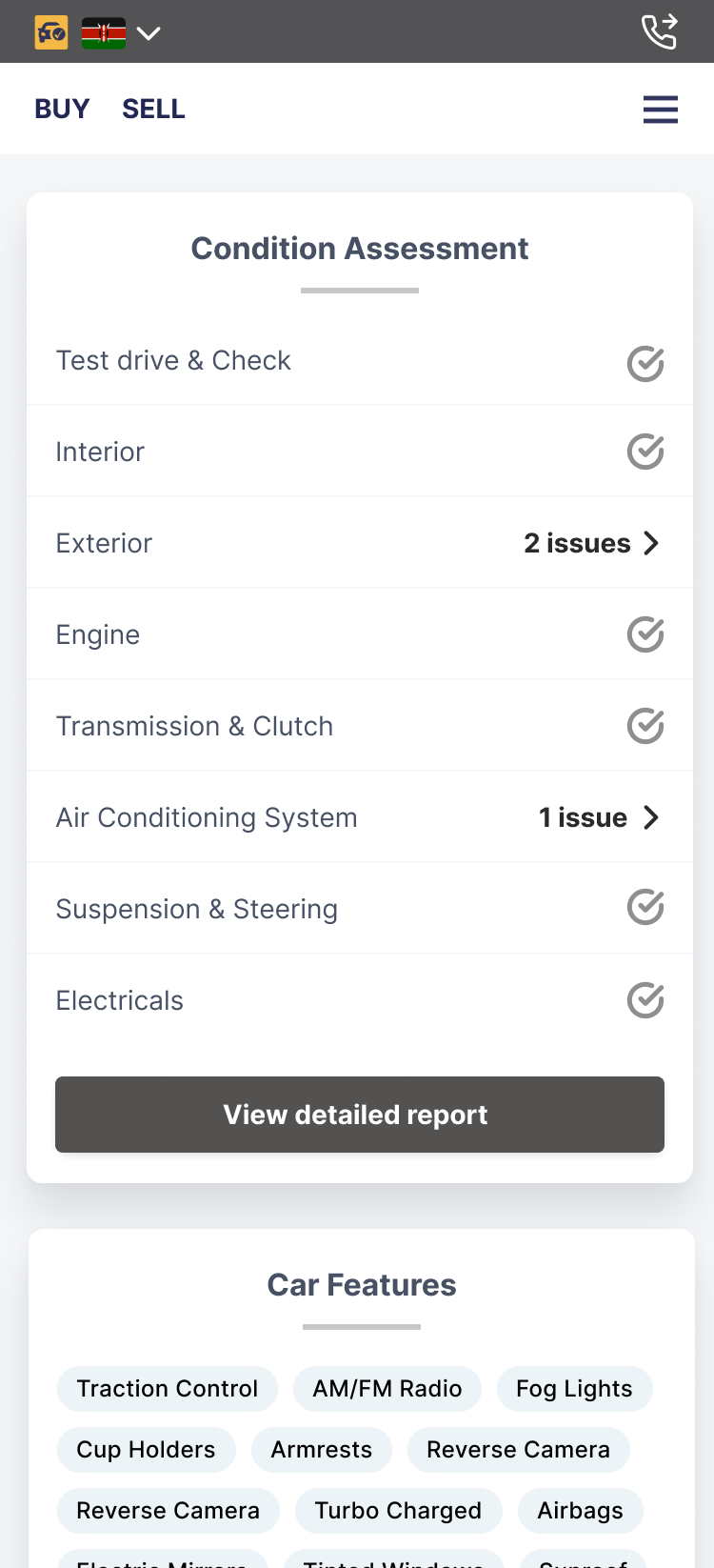 Autochek vehicle condition report
